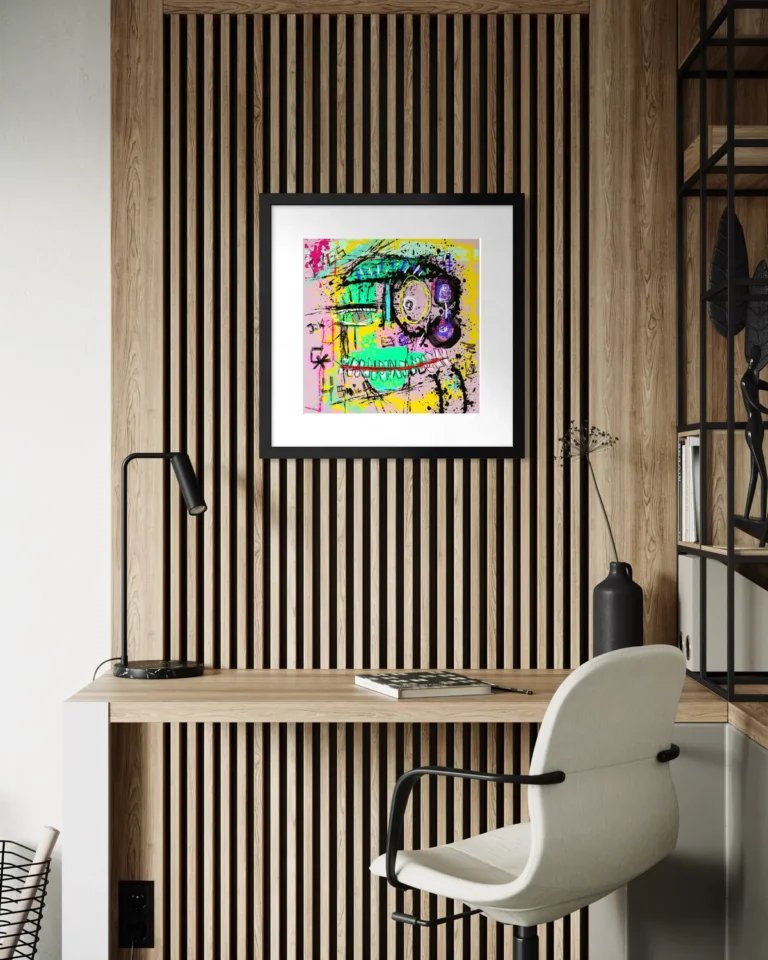 Print Eyes encadré dans un intérieur contemporain – Tom Colaux