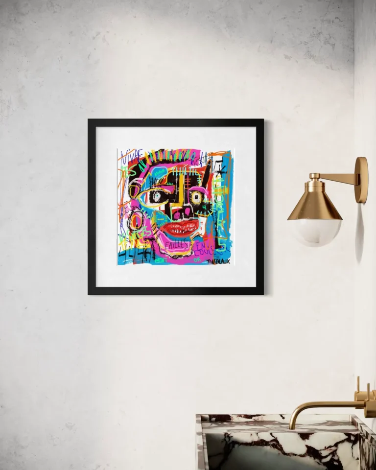 Print Failles encadré dans un intérieur contemporain – Tom Colaux