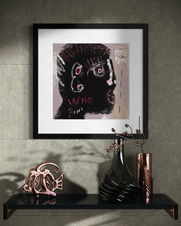 Print Who encadré avec décoration contemporaine – Tom Colaux