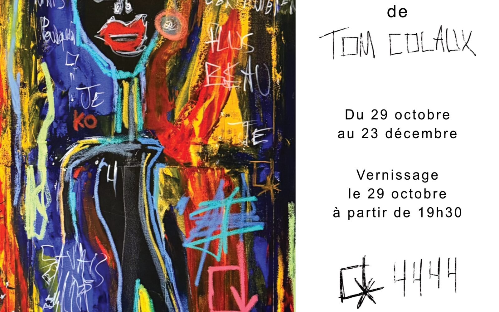 Affiche de l'exposition Sauvage Introspection de Tom Colaux à la Galerie La Lison
